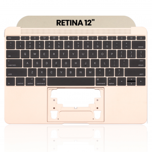 Top Case with Keyboard (ANSI US) and Microphone For MacBook 12" A1534 (2016-2017) (Used OEM Pull: Grade A) (Gold)