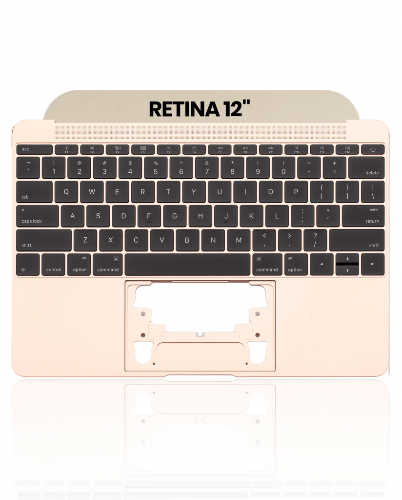 Top Case with Keyboard (ANSI US) and Microphone For MacBook 12" A1534 (2016-2017) (Used OEM Pull: Grade A) (Gold)