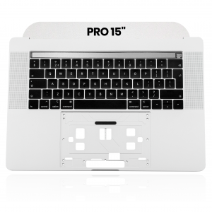 Top Case with Keyboard (ISO UK) For MacBook Pro 15" A1990 (2018-2019) (Used OEM Pull: Grade A) (Silver)