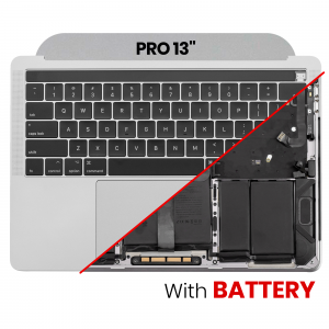 Top Case with Battery and Keyboard (ISO UK) For MacBook Pro 13" A1989 (2018-2019) (Used OEM Pull: Grade B/C) (Space Gray)