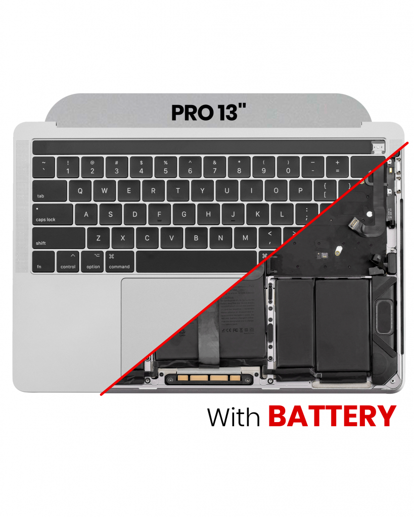 Top Case with Battery and Keyboard (ISO UK) For MacBook Pro 13" A1989 (2018-2019) (Used OEM Pull: Grade B/C) (Space Gray)