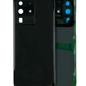 Back Cover Glass With Camera Lens For Samsung Galaxy S20 Ultra (Service Pack) (Cosmic Black)