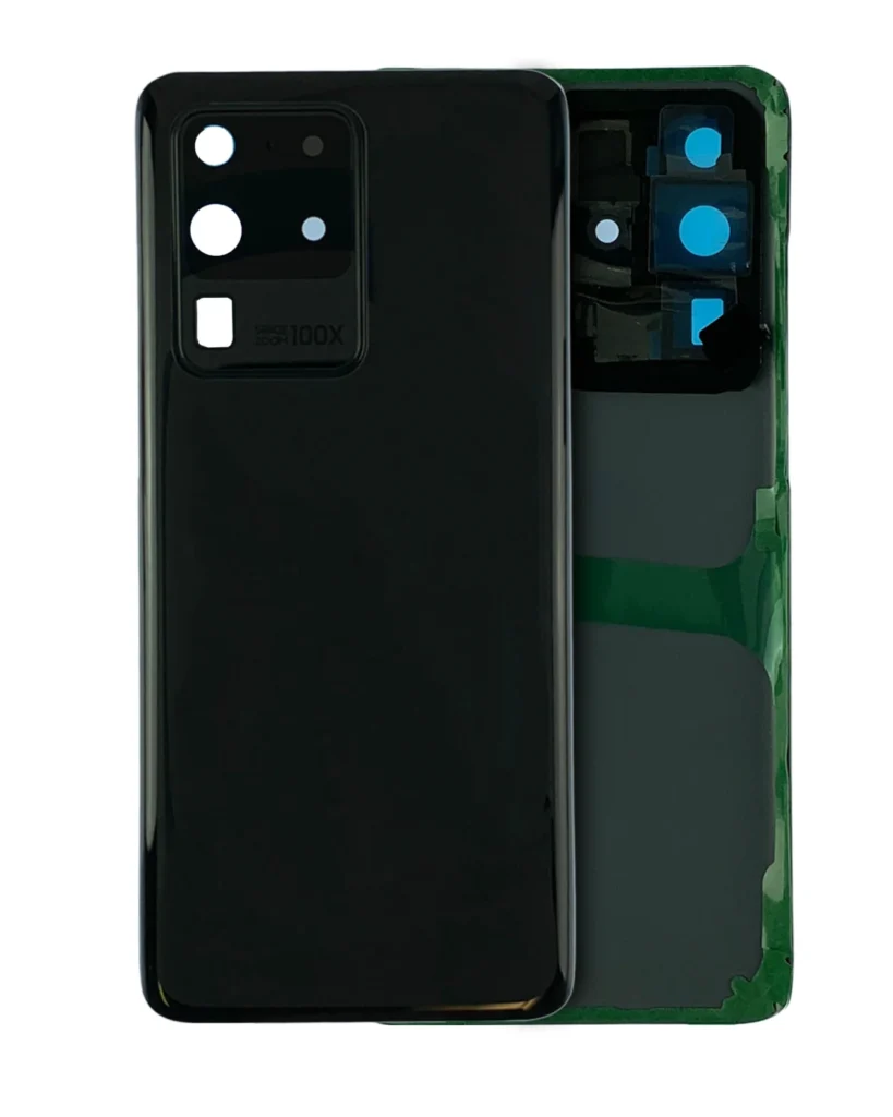 Back Cover Glass With Camera Lens For Samsung Galaxy S20 Ultra (Service Pack) (Cosmic Black)