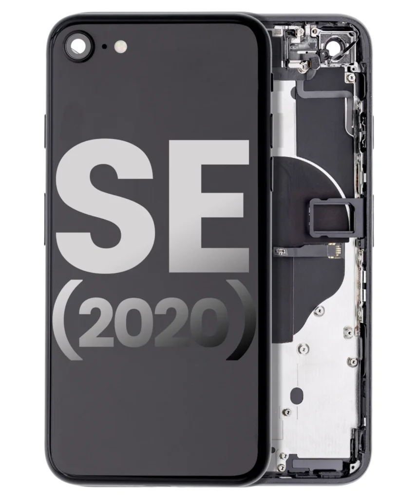 Back Housing W/ Small Components Pre-Installed For iPhone SE (2020) (Used OEM Pull: Grade C) (Black)