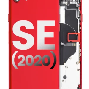 Back Housing W/ Small Components Pre-Installed For iPhone SE (2020) (Used OEM Pull: Grade C) (Red)