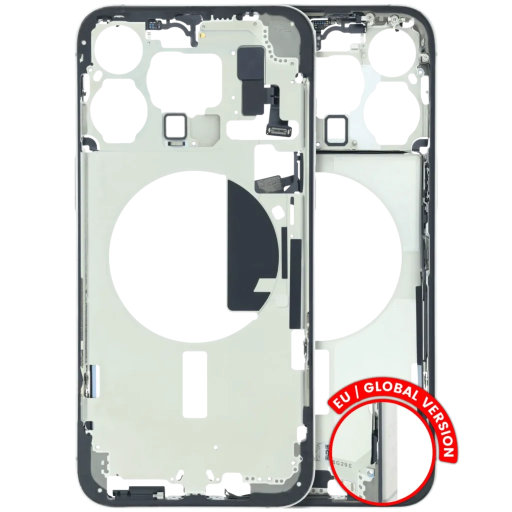 Mid-Frame Housing W/ Small Parts For iPhone 15 Pro Max (EU / Global Version) (Used OEM Pull: Grade C) (Natural Titanium)