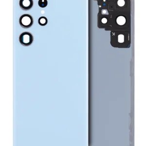 Back Cover Glass With Camera Lens For Samsung Galaxy S23 Ultra 5G (No Logo) (Aftermarket Plus) (Sky Blue)