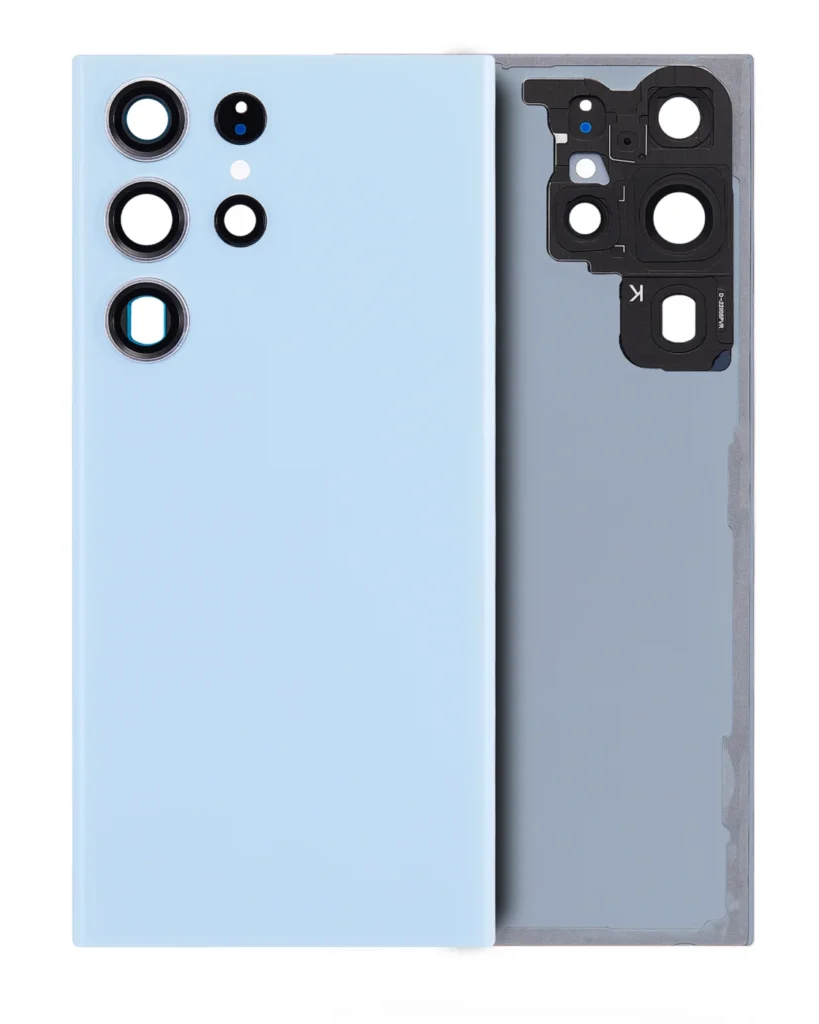Back Cover Glass With Camera Lens For Samsung Galaxy S23 Ultra 5G (No Logo) (Aftermarket Plus) (Sky Blue)
