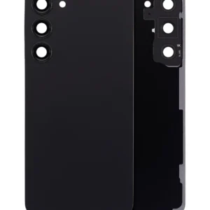 Back Cover Glass With Camera Lens For Samsung Galaxy S23 Plus 5G (No Logo) (Aftermarket Plus) (Phantom Black)