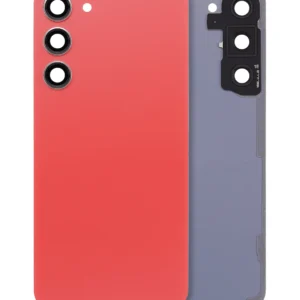 Back Cover Glass With Camera Lens For Samsung Galaxy S23 Plus 5G (No Logo) (Aftermarket Plus) (Orange)