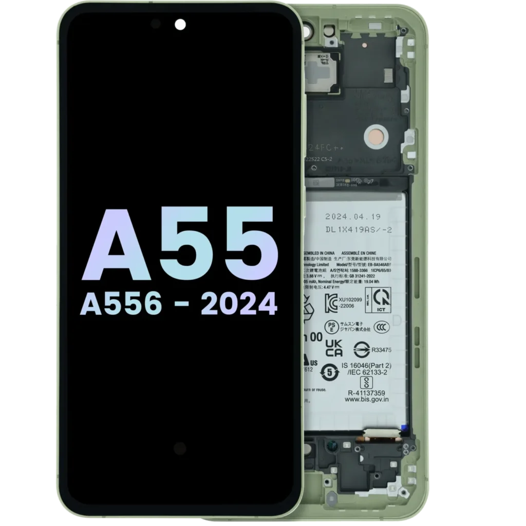 OLED Assembly With Frame For Samsung Galaxy A55 (A556 / 2024) (Service Pack) (Lemon)