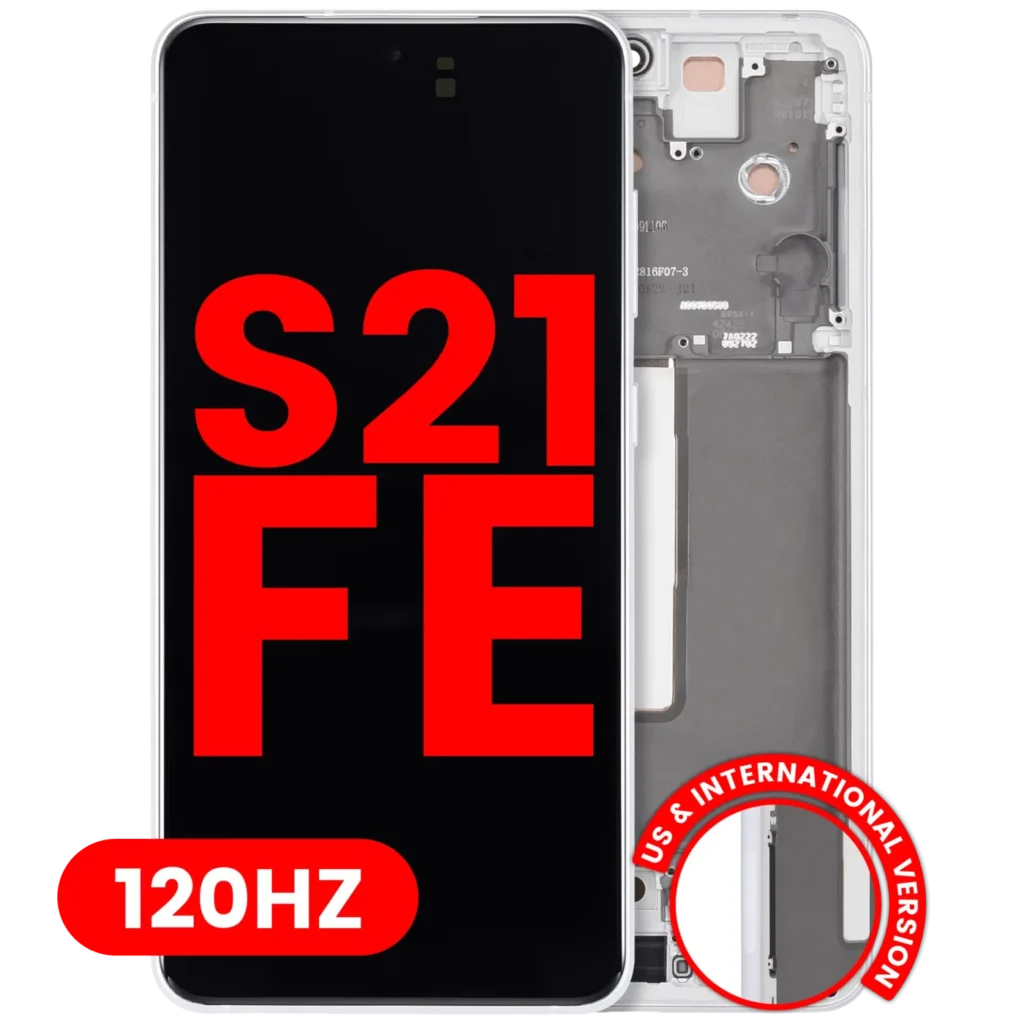 OLED Assembly With Frame For Samsung Galaxy S21 FE 5G (US & International Version) (Aftermarket Plus) (120Hz) (White)