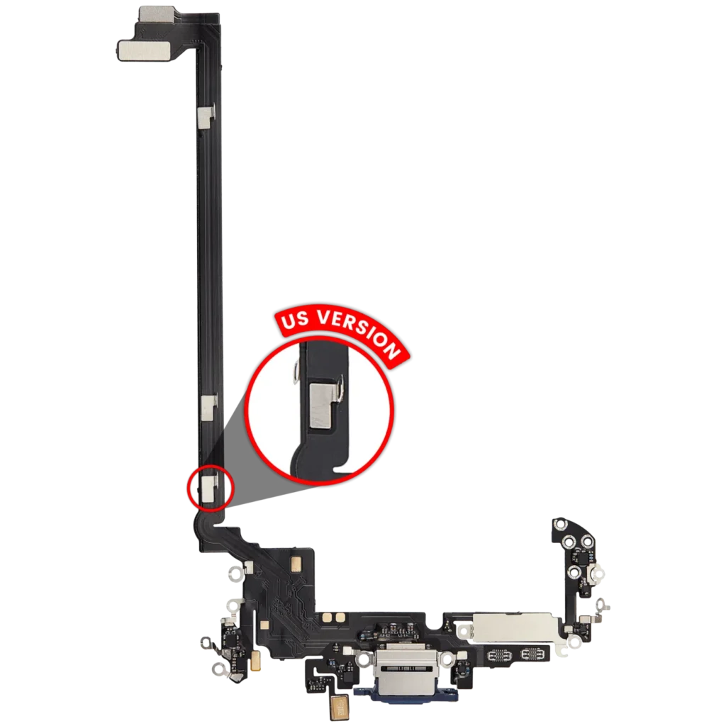 Charging Port Flex Cable For iPhone 17 Pro max (Aftermarket Plus) (US Version) (Deep Blue)
