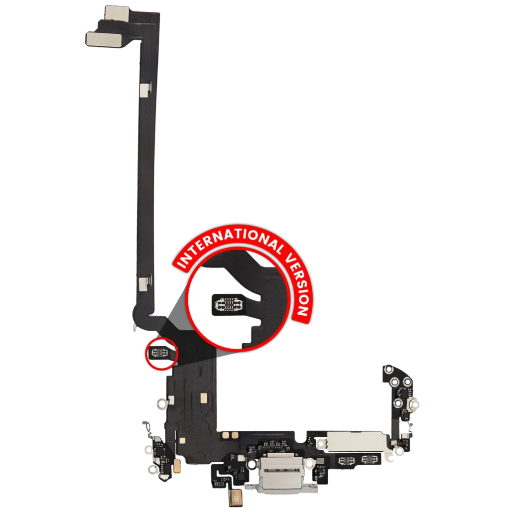 Charging Port Flex Cable For iPhone 17 Pro max (Aftermarket Plus) (International Version) (Silver)