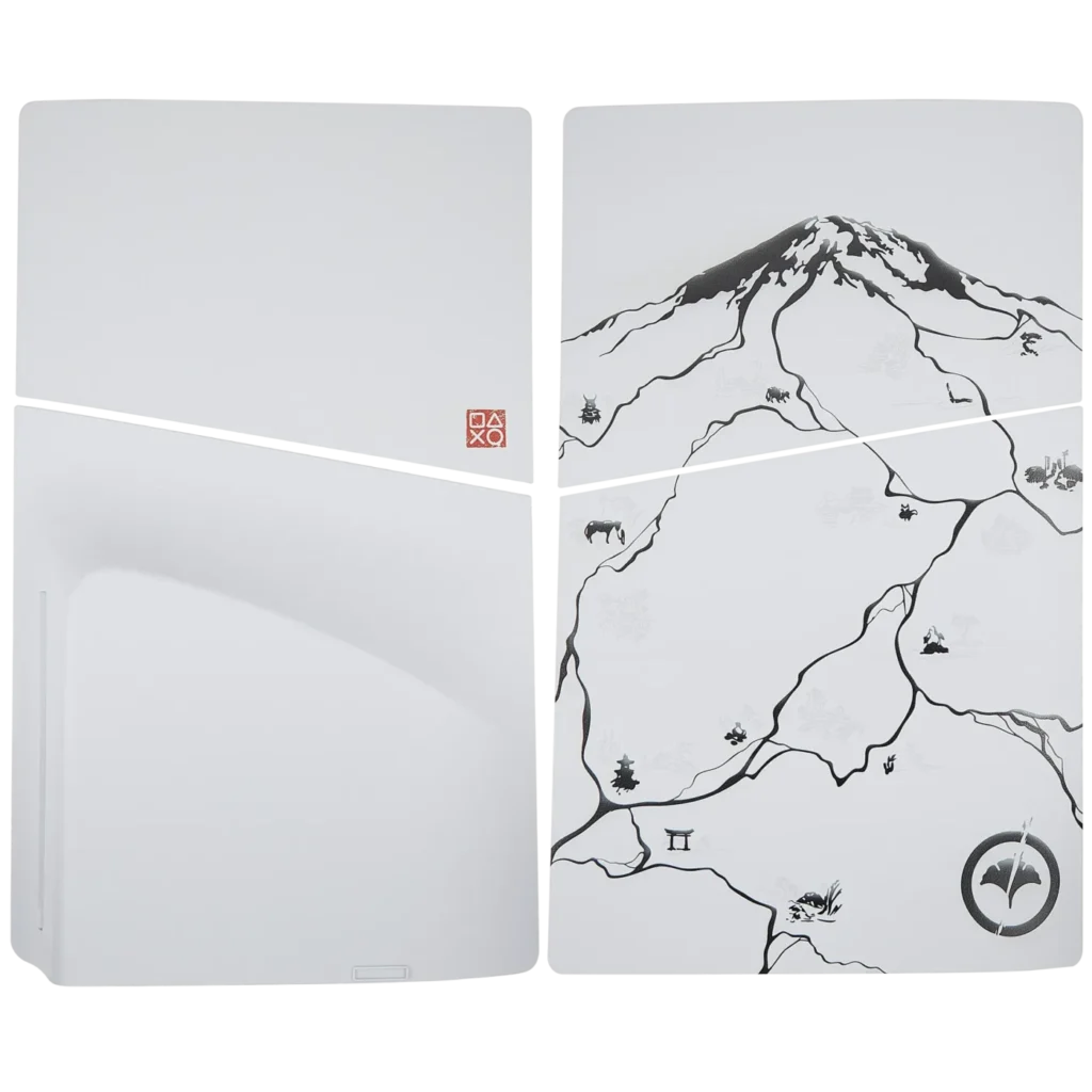 Faceplate Cover (Top & Bottom) For PlayStation 5 Slim (Disc Edition) (Ghost Of Yotei) (Black)