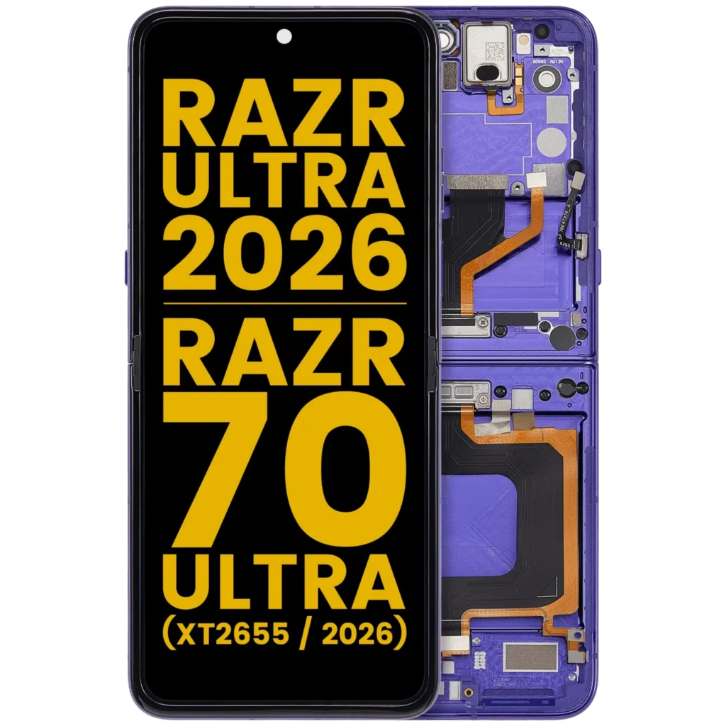 OLED Assembly With Frame For Motorola Razr Ultra 2026 / Razr 70 Ultra (XT2655 / 2026) (Refurbished) (Orient Blue)