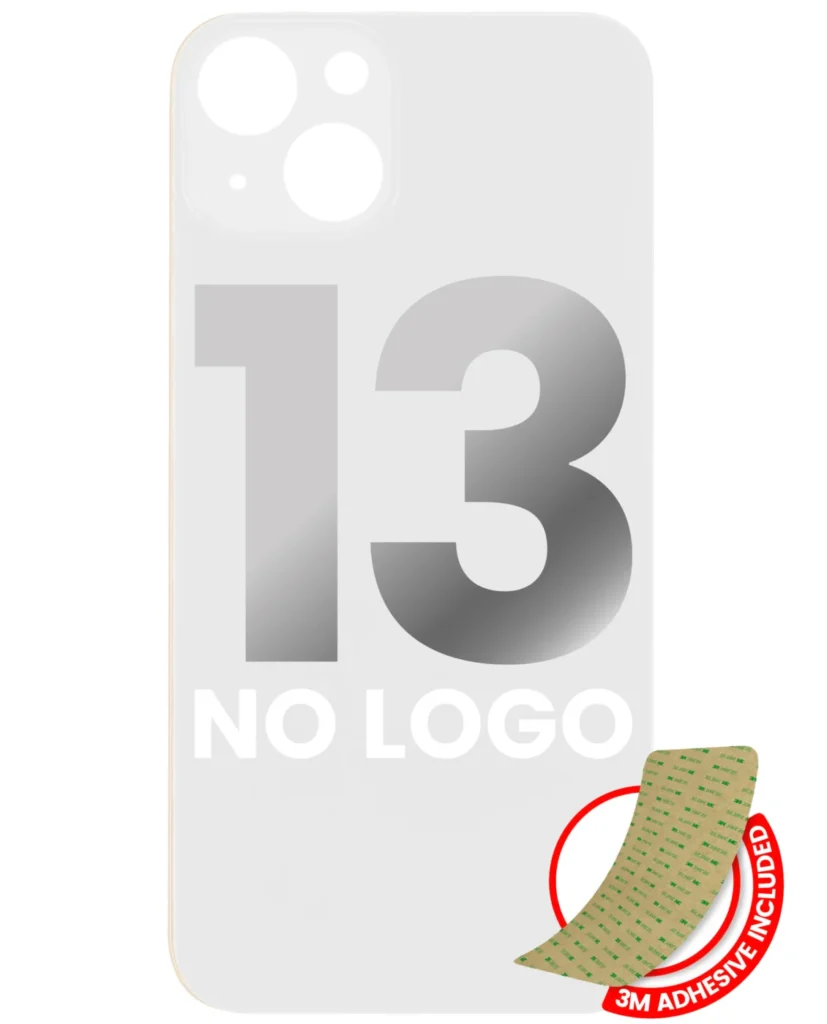 Back Glass With 3M Adhesive For iPhone 13 (No Logo / Large Camera Hole) (Starlight)