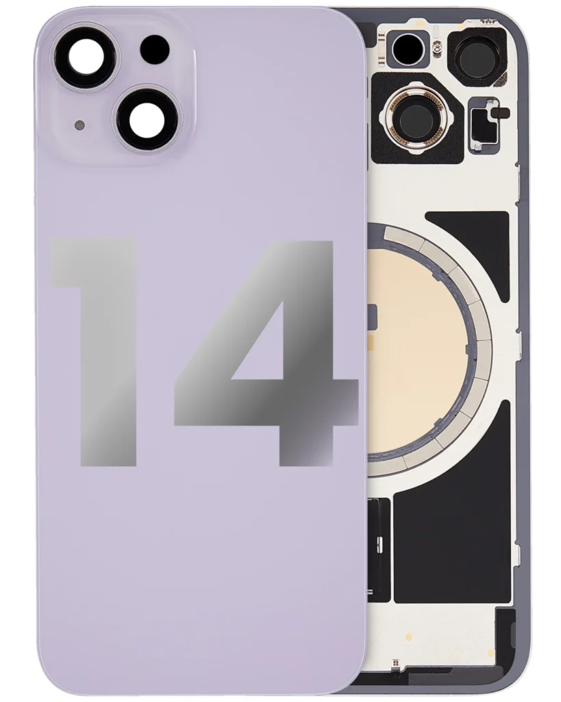 Back Glass w/ MagSafe Magnet For iPhone 14 (Used OEM Pull: Grade A) (Purple)