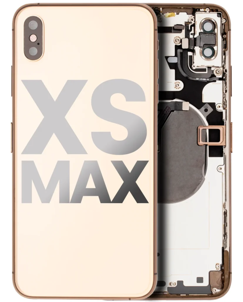 Back Housing W/ Small Components Pre-Installed For iPhone XS Max (Used OEM Pull: Grade B) (Gold)