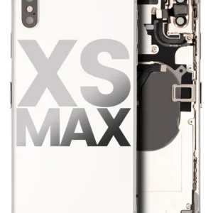 Back Housing W/ Small Components Pre-Installed For iPhone XS Max (Used OEM Pull: Grade C) (Silver)