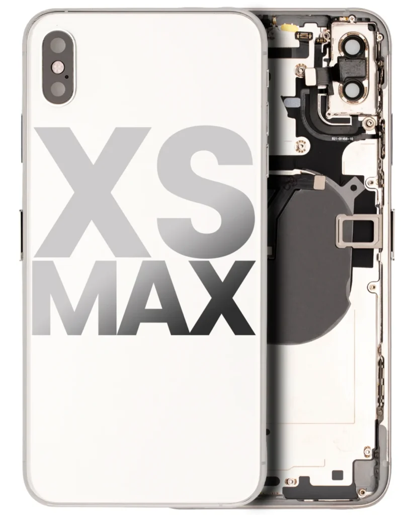 Back Housing W/ Small Components Pre-Installed For iPhone XS Max (Used OEM Pull: Grade C) (Silver)