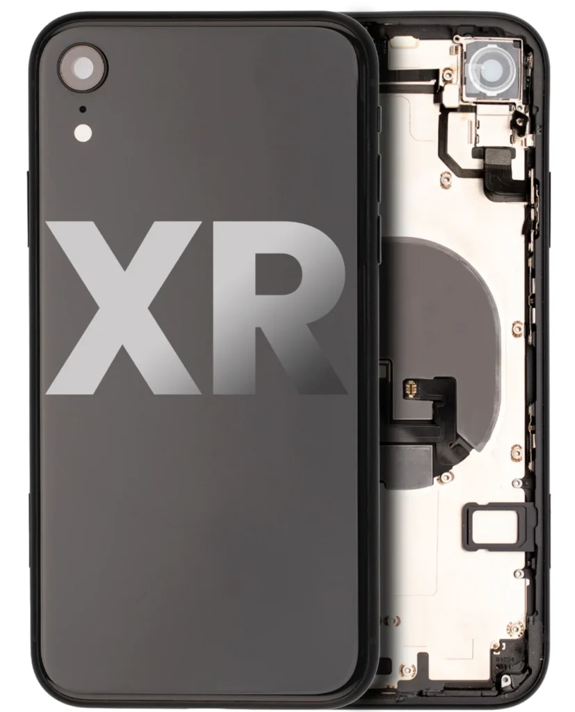 Back Housing W/ Small Components Pre-Installed For iPhone XR (Used OEM Pull: Grade B) (Black)