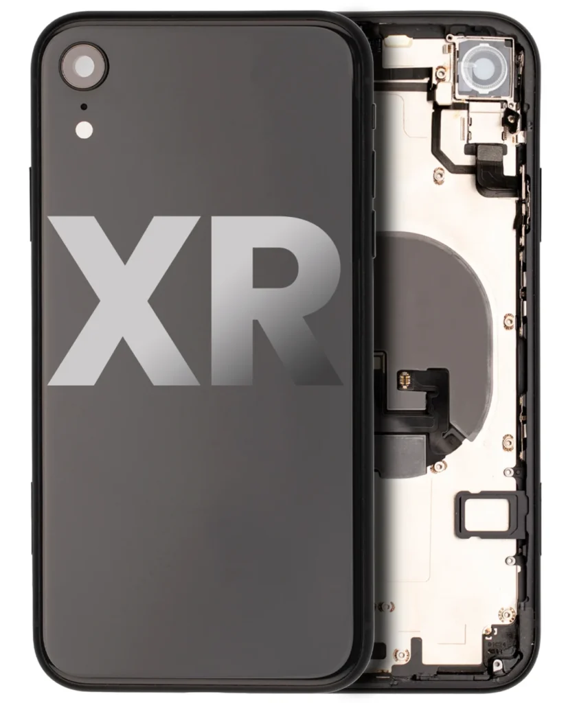Back Housing W/ Small Components Pre-Installed For iPhone XR (Used OEM Pull: Grade C) (Black)