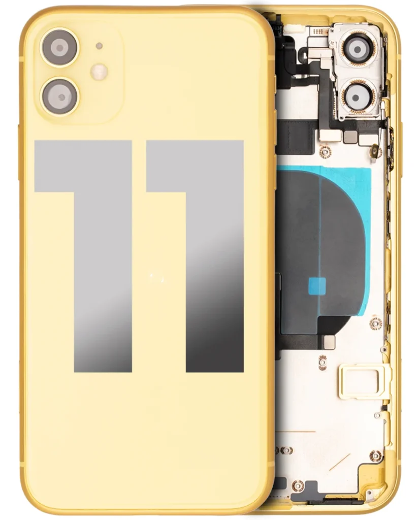 Back Housing W/ Small Components Pre-Installed For iPhone 11 (Used OEM Pull: Grade A) (Yellow)