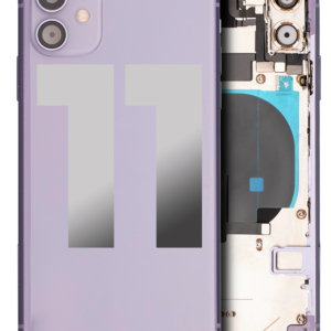 Back Housing W/ Small Components Pre-Installed For iPhone 11 (Used OEM Pull: Grade A) (Purple)
