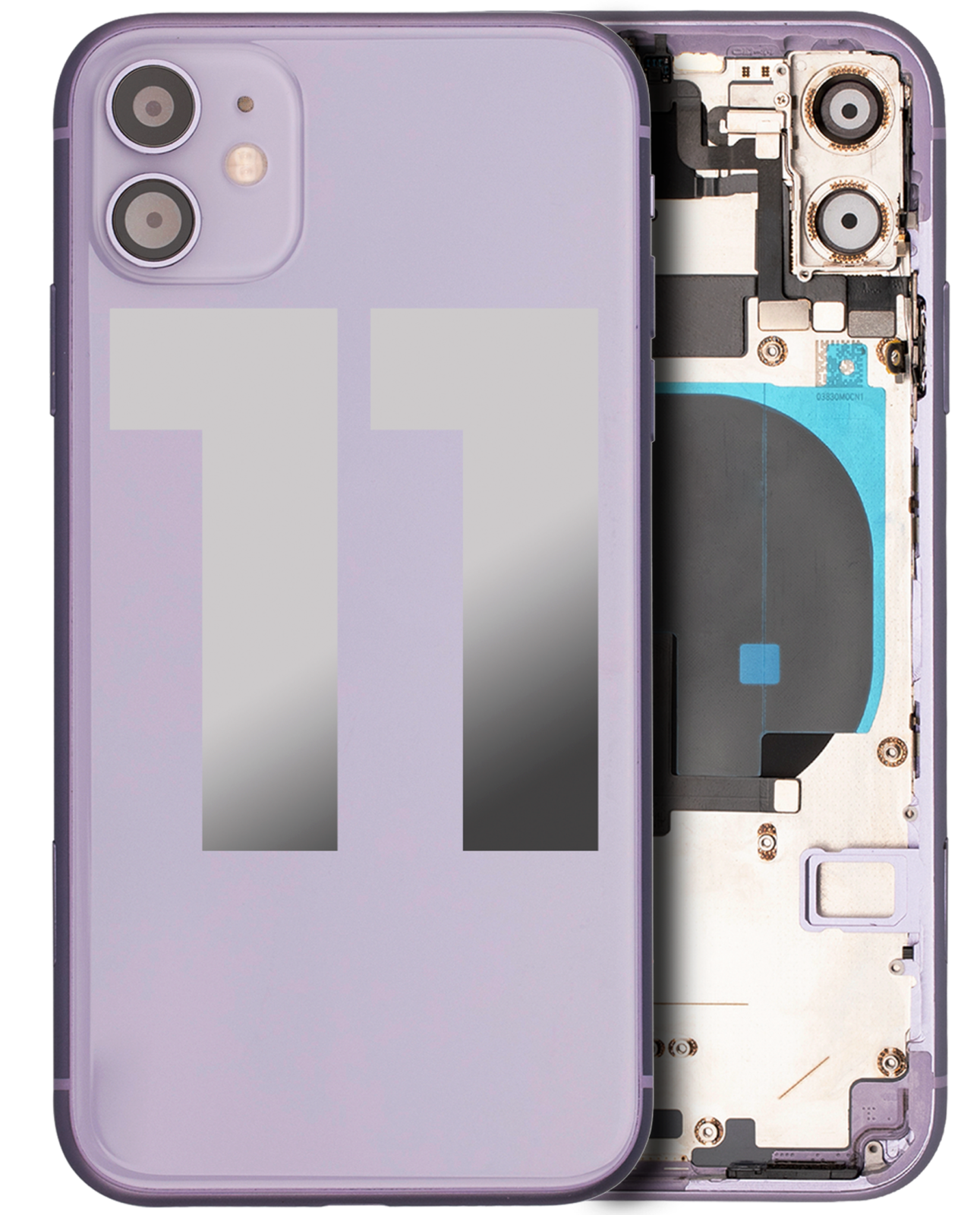 Back Housing W/ Small Parts For iPhone 11 (Used OEM Pull: Grade A) (Purple)