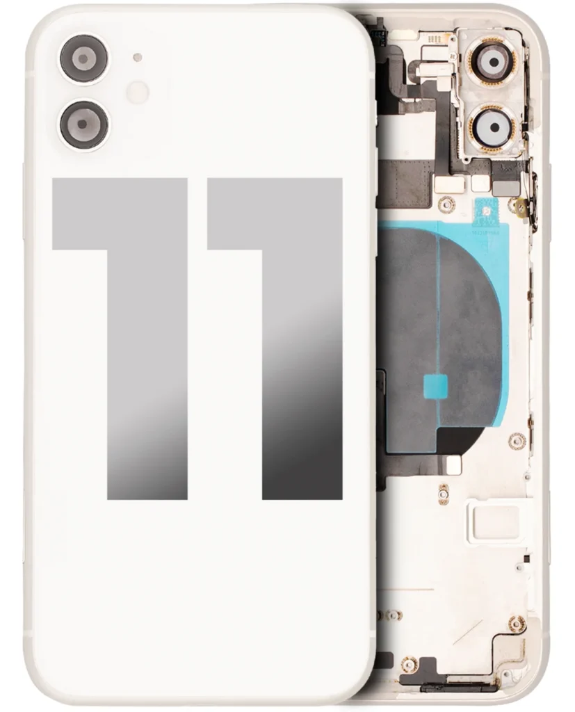 Back Housing W/ Small Components Pre-Installed For iPhone 11 (Used OEM Pull: Grade A) (White)