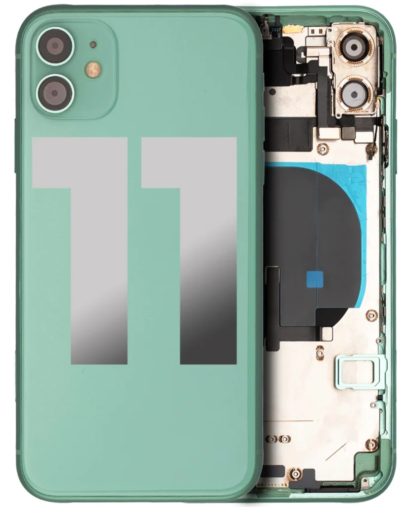 Back Housing W/ Small Components Pre-Installed For iPhone 11 (Used OEM Pull: Grade B) (Green)