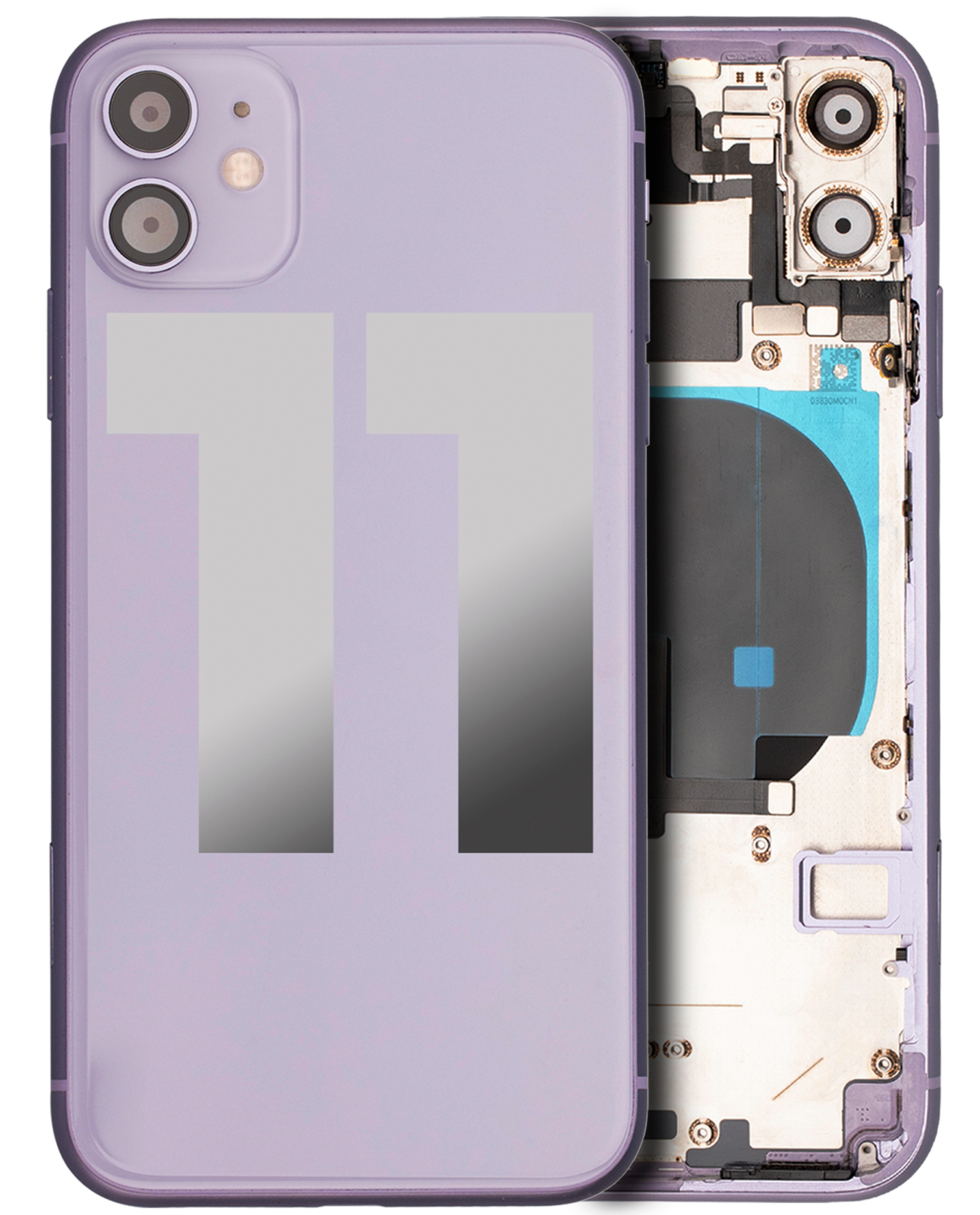 Back Housing W/ Small Parts For iPhone 11 (Used OEM Pull: Grade B) (Purple)
