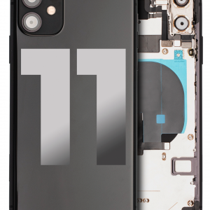 Back Housing W/ Small Parts For iPhone 11 (Used OEM Pull: Grade C) (Black)