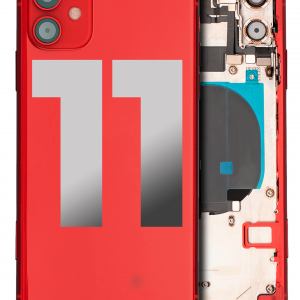 Back Housing W/ Small Parts For iPhone 11 (Used OEM Pull: Grade C) (Red)
