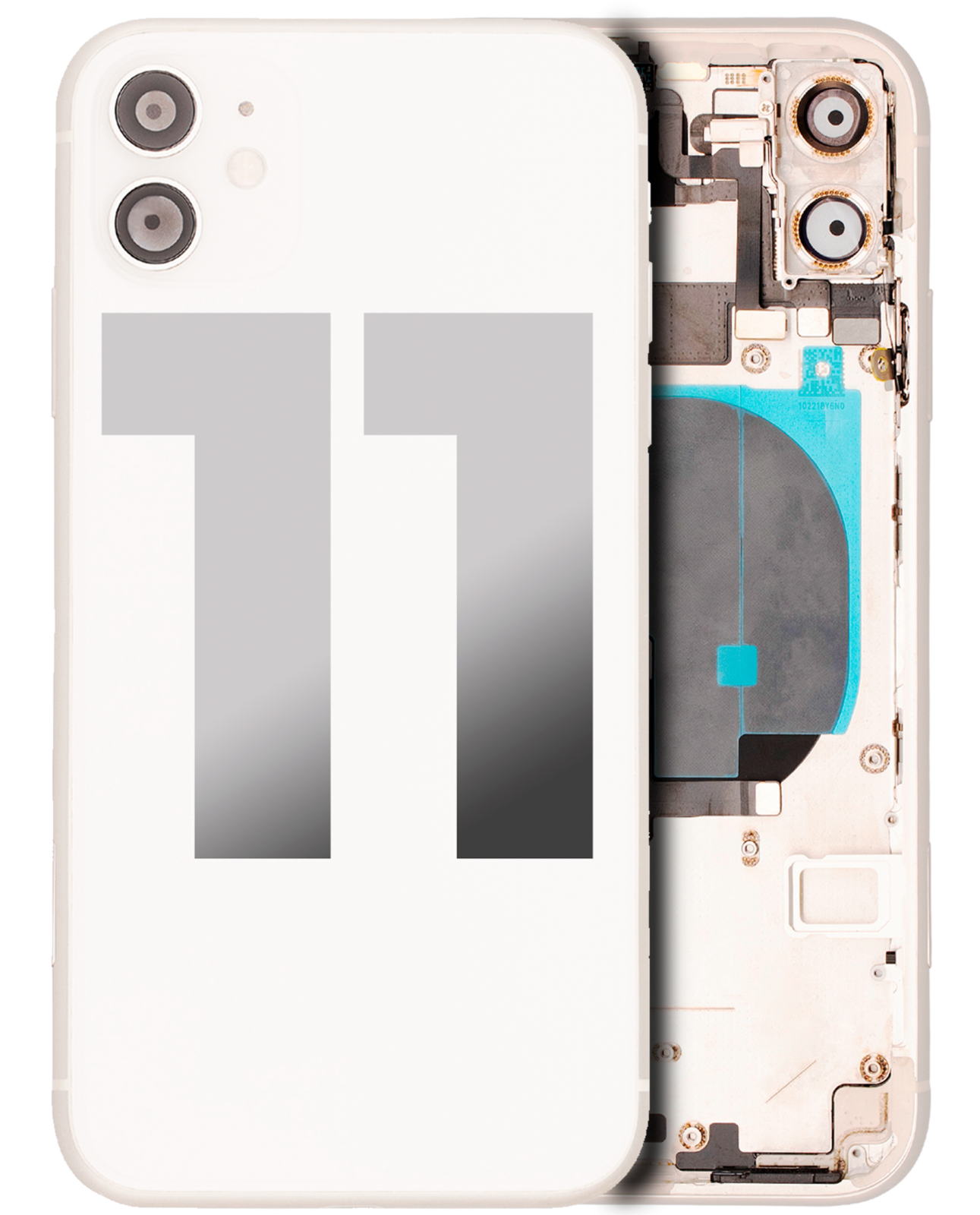 Back Housing W/ Small Components Pre-Installed For iPhone 11 (Used OEM Pull: Grade C) (White)