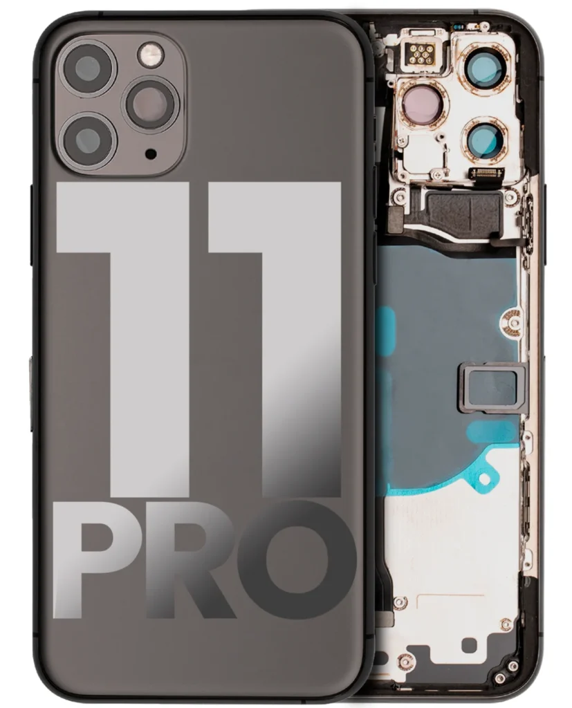 Back Housing W/ Small Components Pre-Installed For iPhone 11 Pro (Used OEM Pull: Grade A) (Space Gray)