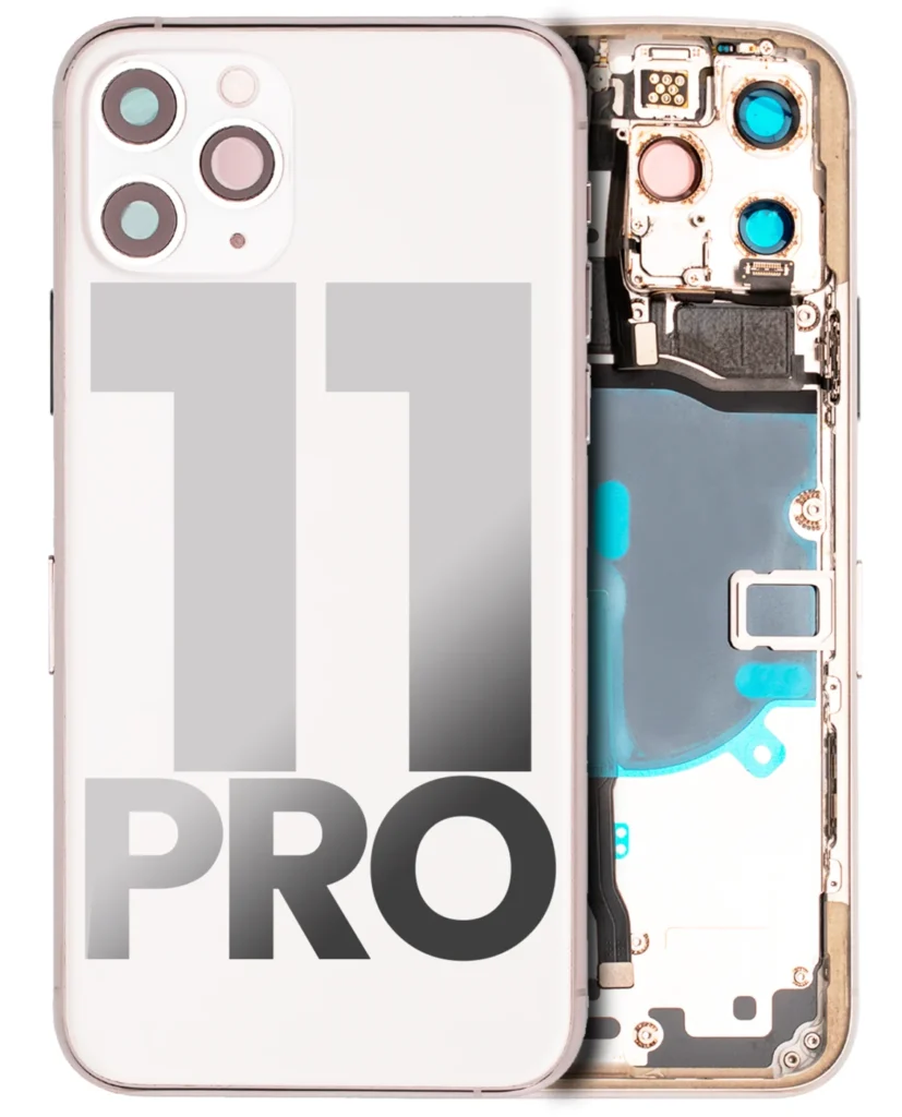 Back Housing W/ Small Components Pre-Installed For iPhone 11 Pro (Used OEM Pull: Grade A) (Silver)