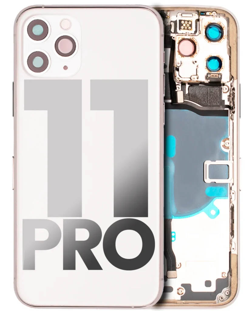 Back Housing W/ Small Components Pre-Installed For iPhone 11 Pro (Used OEM Pull: Grade B) (Silver)