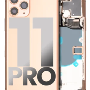 Back Housing W/ Small Components Pre-Installed For iPhone 11 Pro (Used OEM Pull: Grade B) (Gold)