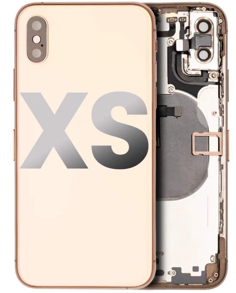 Back Housing W/ Small Components Pre-Installed For iPhone XS (Used OEM Pull: Grade B) (Gold)