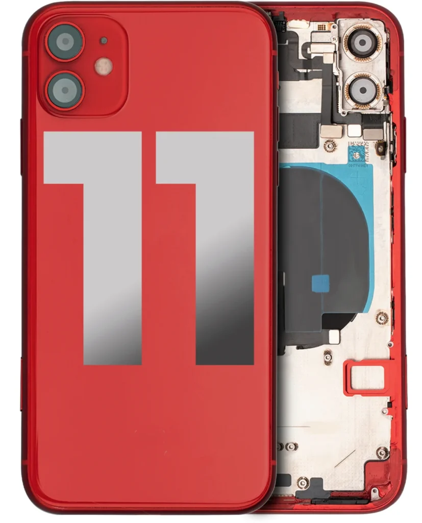 Back Housing W/ Small Components Pre-Installed For iPhone 11 (Used OEM Pull: Grade A) (Red)