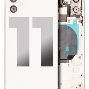 Back Housing W/ Small Parts For iPhone 11 (Used OEM Pull: Grade B) (White)