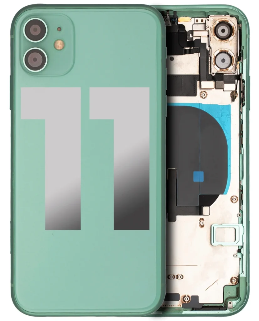 Back Housing W/ Small Components Pre-Installed For iPhone 11 (Used OEM Pull: Grade C) (Green)