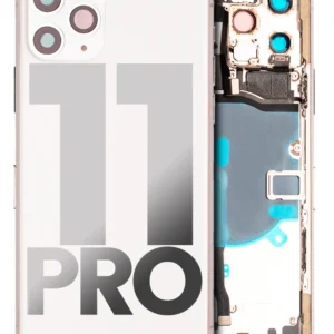 Back Housing W/ Small Components Pre-Installed For iPhone 11 Pro (Used OEM Pull: Grade C) (Matte Silver)