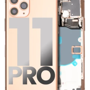 Back Housing W/ Small Components Pre-Installed For iPhone 11 Pro (Used OEM Pull: Grade C) (Matte Gold)