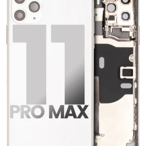 Back Housing W/ Small Components Pre-Installed For iPhone 11 Pro Max (Used OEM Pull: Grade A) (Silver)