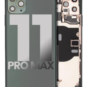 Back Housing W/ Small Components Pre-Installed For iPhone 11 Pro Max (Used OEM Pull: Grade C) (Midnight Green)