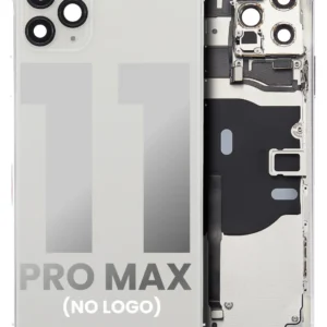 Back Housing W/ Small Components Pre-Installed For iPhone 11 Pro Max (No Logo) (Aftermarket Plus) (Silver)