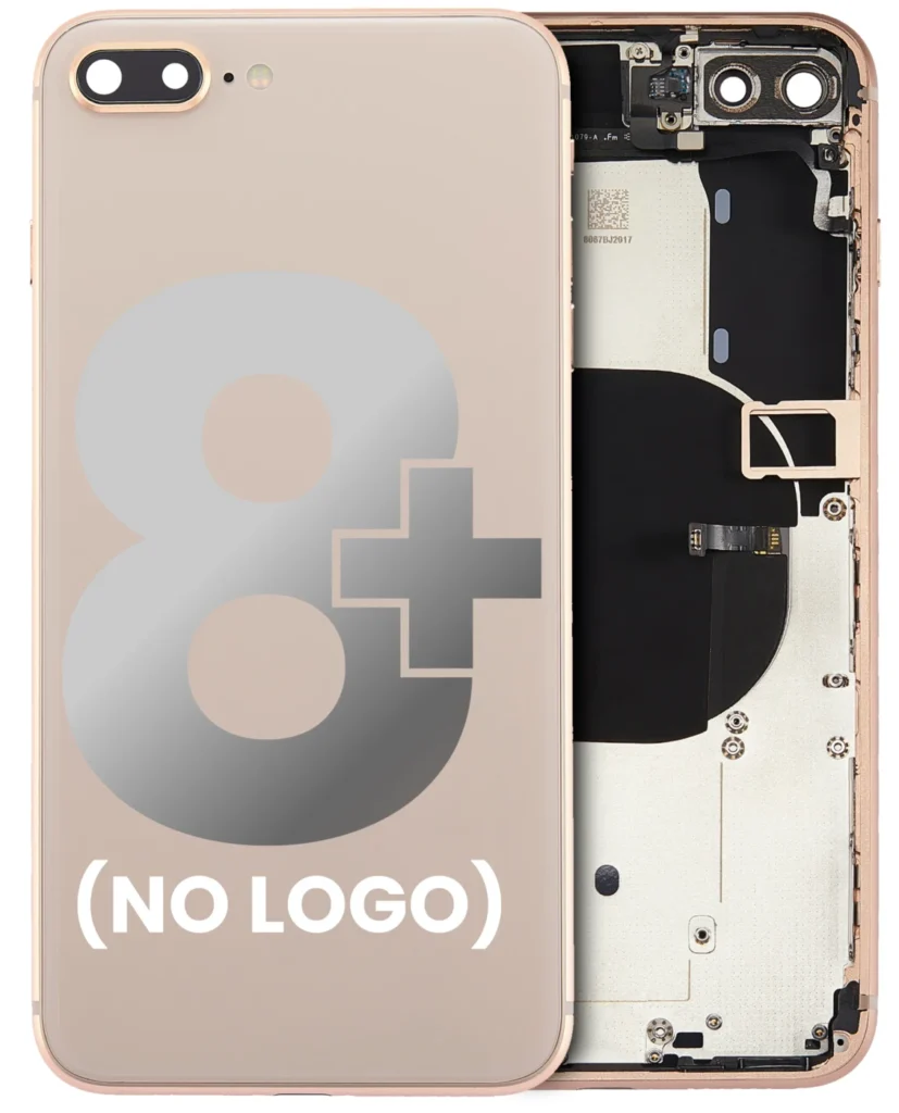 Back Housing With Small Components Pre-Installed For iPhone 8 Plus (No Logo) (Aftermarket Plus) (Gold)